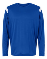 Badger Unisex On The Rise Long Sleeve T-Shirt. 4255 - Royal/ White