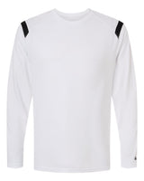 Badger Unisex On The Rise Long Sleeve T-Shirt. 4255 - White/ Black