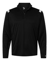 Badger Men's On The Rise Quarter-Zip Pullover. 4265 - Black/ White