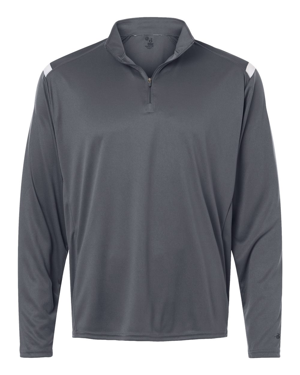 Badger Men's On The Rise Quarter-Zip Pullover. 4265 - Graphite/ White