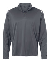 Badger Men's On The Rise Quarter-Zip Pullover. 4265 - Graphite/ White