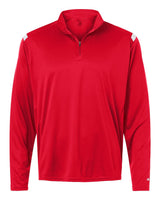 Badger Men's On The Rise Quarter-Zip Pullover. 4265 - Red/ White