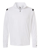 Badger Men's On The Rise Quarter-Zip Pullover. 4265 - White/ Black