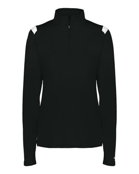 Badger Women's On The Rise Quarter-Zip Pullover. 4266 - Black/ White