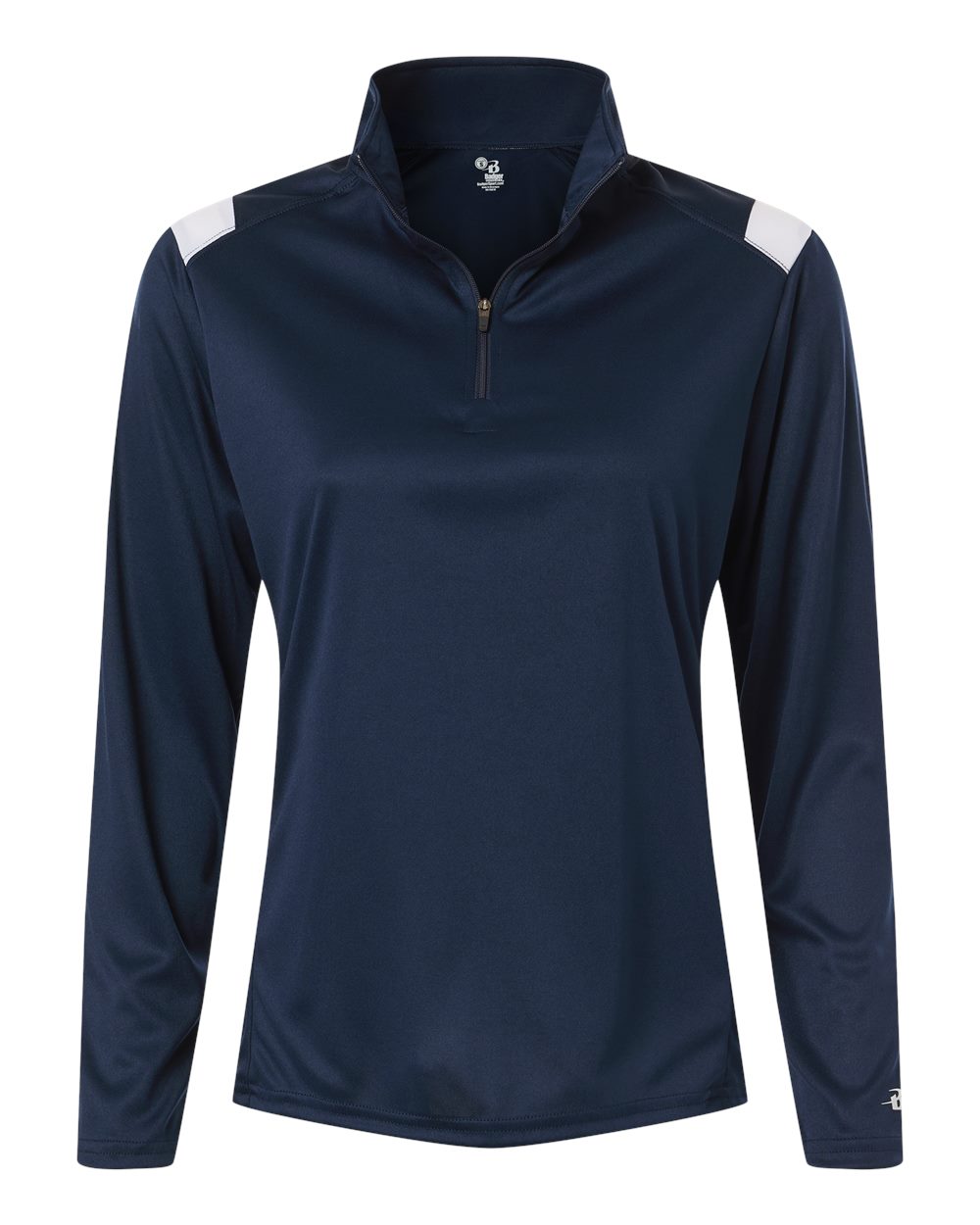 Badger Women's On The Rise Quarter-Zip Pullover. 4266 - Navy/ White