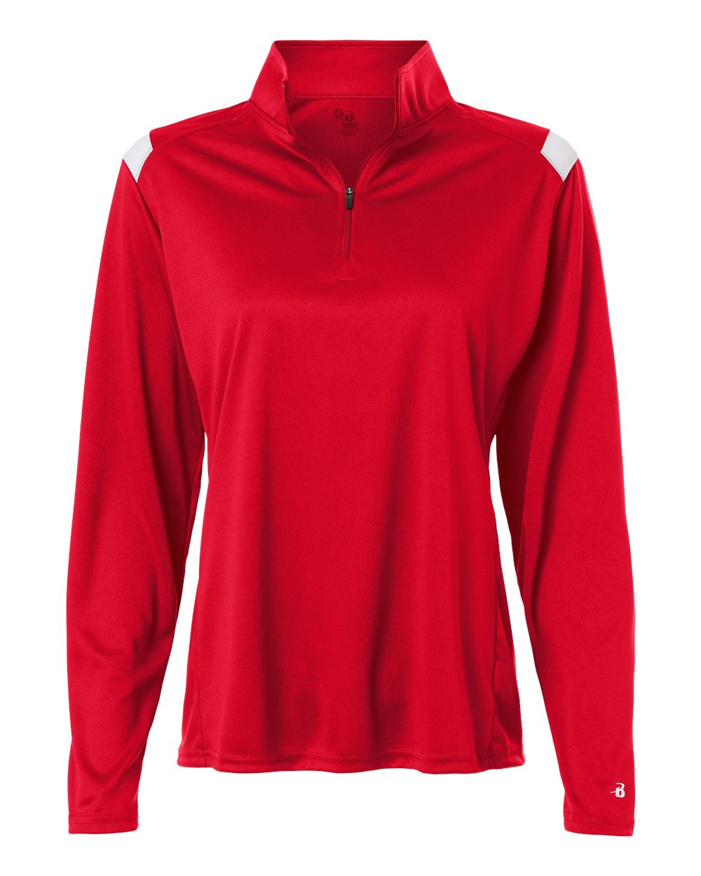Badger Women's On The Rise Quarter-Zip Pullover. 4266 - Red/ White
