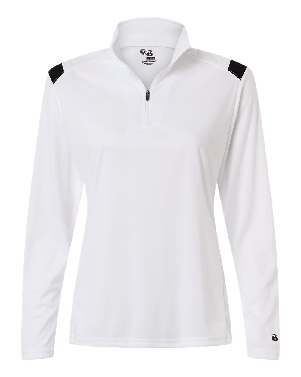 Badger Women's On The Rise Quarter-Zip Pullover. 4266 - White/ Black