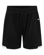 Badger Men's On The Rise Shorts. 7101 - Black/ White