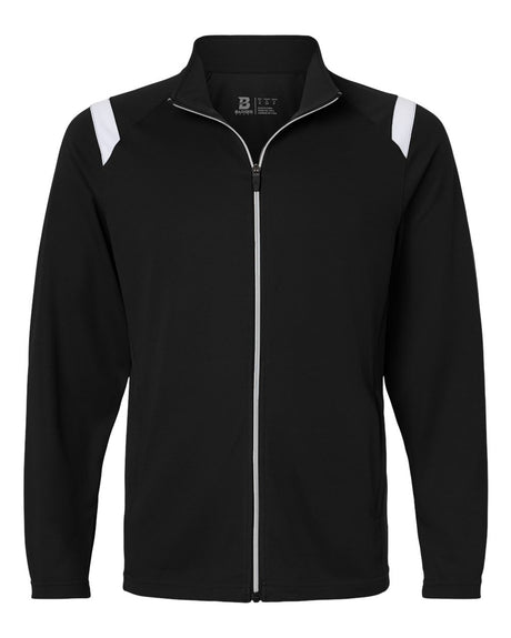 Badger Men's On The Rise Outercore Warm-up Jacket. 7725 - Black/ White