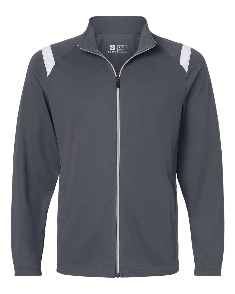 Badger Men's On The Rise Outercore Warm-up Jacket. 7725 - Graphite/ White