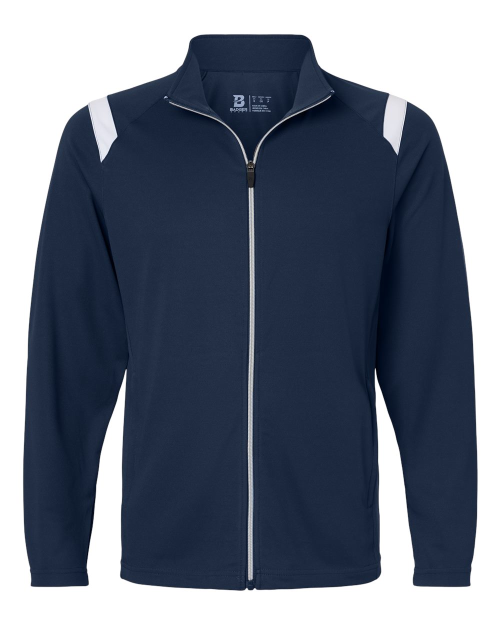 Badger Men's On The Rise Outercore Warm-up Jacket. 7725 - Navy/ White