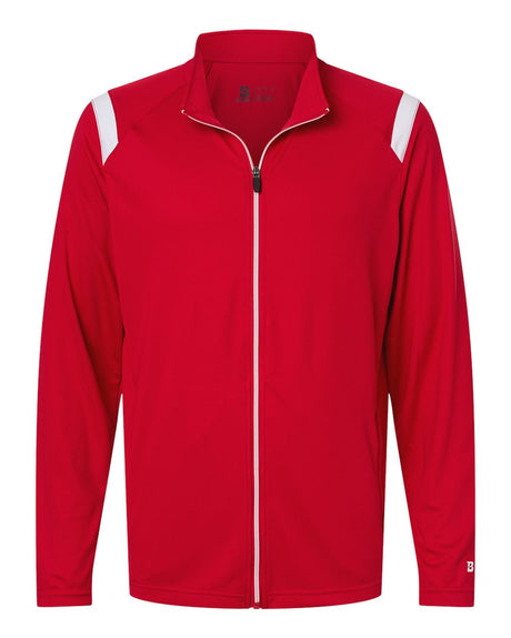 Badger Men's On The Rise Outercore Warm-up Jacket. 7725 - Red/ White