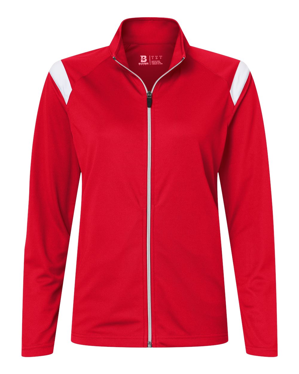 Badger Women's On The Rise Outercore Warm-Up Jacket. 7925 - Red/ White