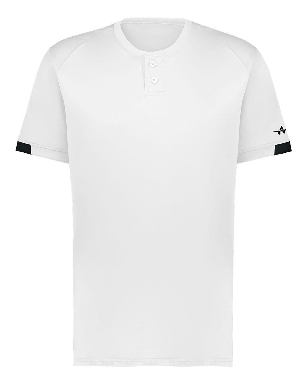 Alleson Athletic Unisex On The Rise Two Button Jersey. 7950 - White/ Black