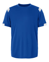 Badger Youth On The Rise T-Shirt. 2251 - Royal/ White