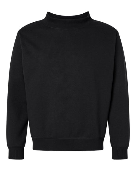 LAT Unisex Mock Neck Fleece Sweatshirt. 6928 - Black