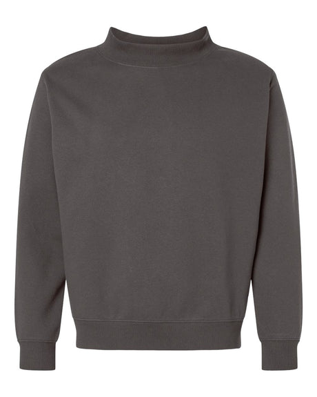 LAT Unisex Mock Neck Fleece Sweatshirt. 6928 - Charcoal