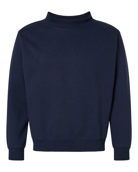 LAT Unisex Mock Neck Fleece Sweatshirt. 6928 - Navy
