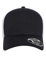 Flexfit 110® Five-Panel Mesh Cap. 110M5 - Black/ White