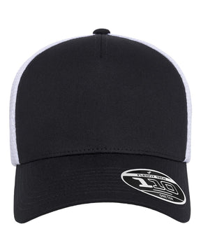 Flexfit 110® Five-Panel Mesh Cap. 110M5 - Black/ White