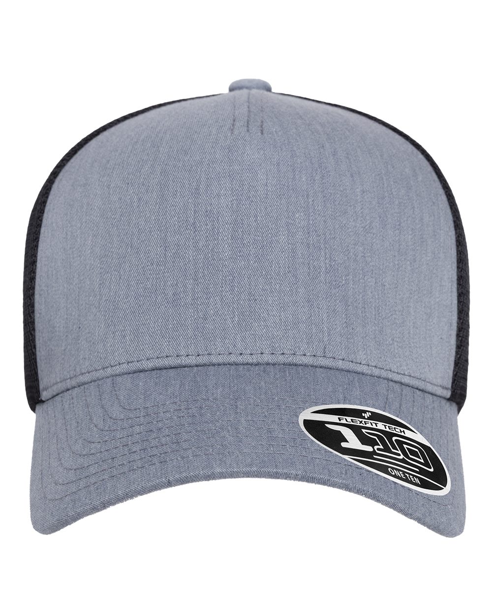 Flexfit 110® Five-Panel Mesh Cap. 110M5 - Heather Grey/ Black