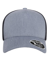 Flexfit 110® Five-Panel Mesh Cap. 110M5 - Heather Grey/ Black