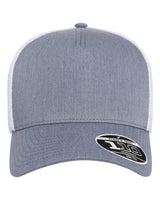 Flexfit 110® Five-Panel Mesh Cap. 110M5 - Heather Grey/ White