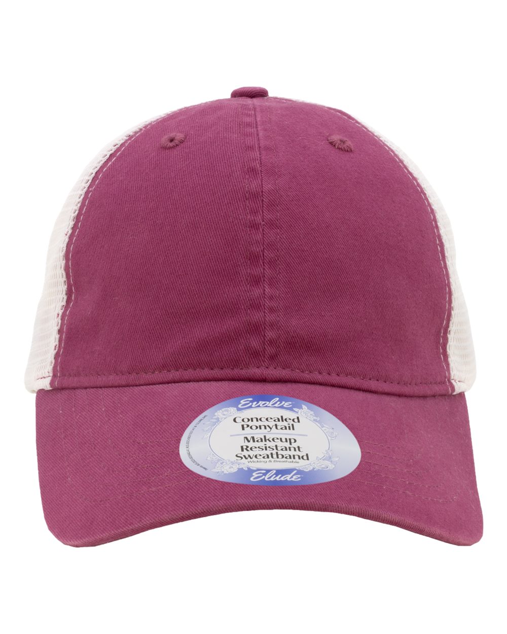 Infinity Her Women's Peached Twill Mesh Back Cap. ANNIE - Berry/ White