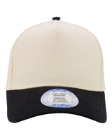 Infinity Her Women's Two-Tone Five-Panel Cap. COLBIE - Ivory/ Black/ Leopard Camo