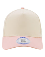 Infinity Her Women's Two-Tone Five-Panel Cap. COLBIE - Ivory/ Peony/ Leopard Camo