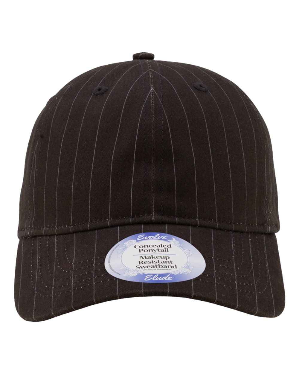 Infinity Her Women's Peach Twill Cap. KATE - Black Pinstripe