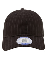 Infinity Her Women's Peach Twill Cap. KATE - Black Pinstripe