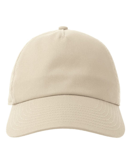 Atlantis Headwear Sustainable Five-Panel Dad Hat. DADHATFP - Stone