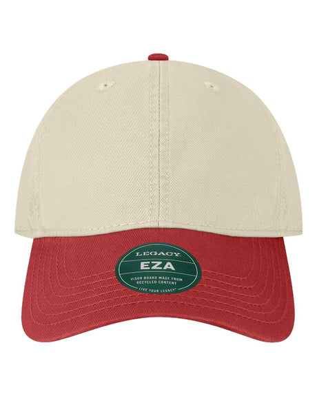 LEGACY Relaxed Twill Dad Hat. EZA - Stone/ Cardinal Red