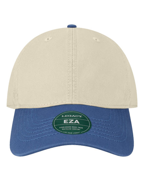 LEGACY Relaxed Twill Dad Hat. EZA - Stone/ Royal Blue