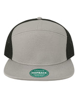 LEGACY Hopback Seven-Panel Trucker Cap. H7FB - Light Grey/ Black
