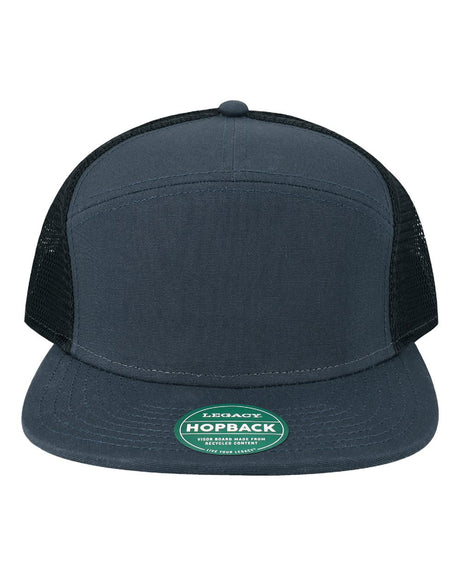 LEGACY Hopback Seven-Panel Trucker Cap. H7FB - Navy/ Black