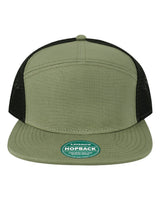 LEGACY Hopback Seven-Panel Trucker Cap. H7FB - Olive/ Black