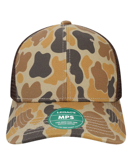 LEGACY Mid-Pro Snapback Trucker Cap. MPS - Brown Duck Camo/ Brown