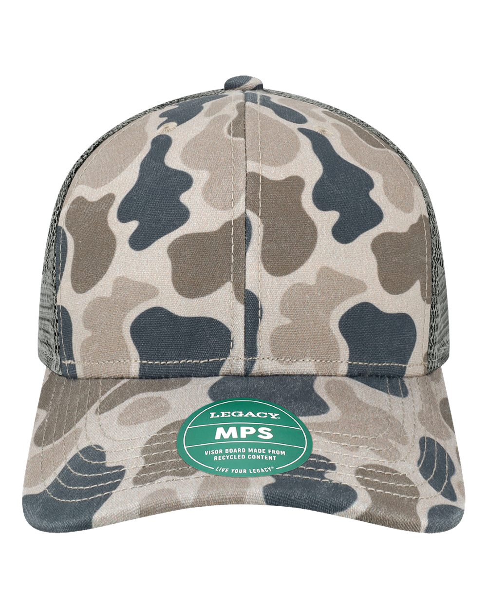 LEGACY Mid-Pro Snapback Trucker Cap. MPS - Grey Duck Camo/ Grey