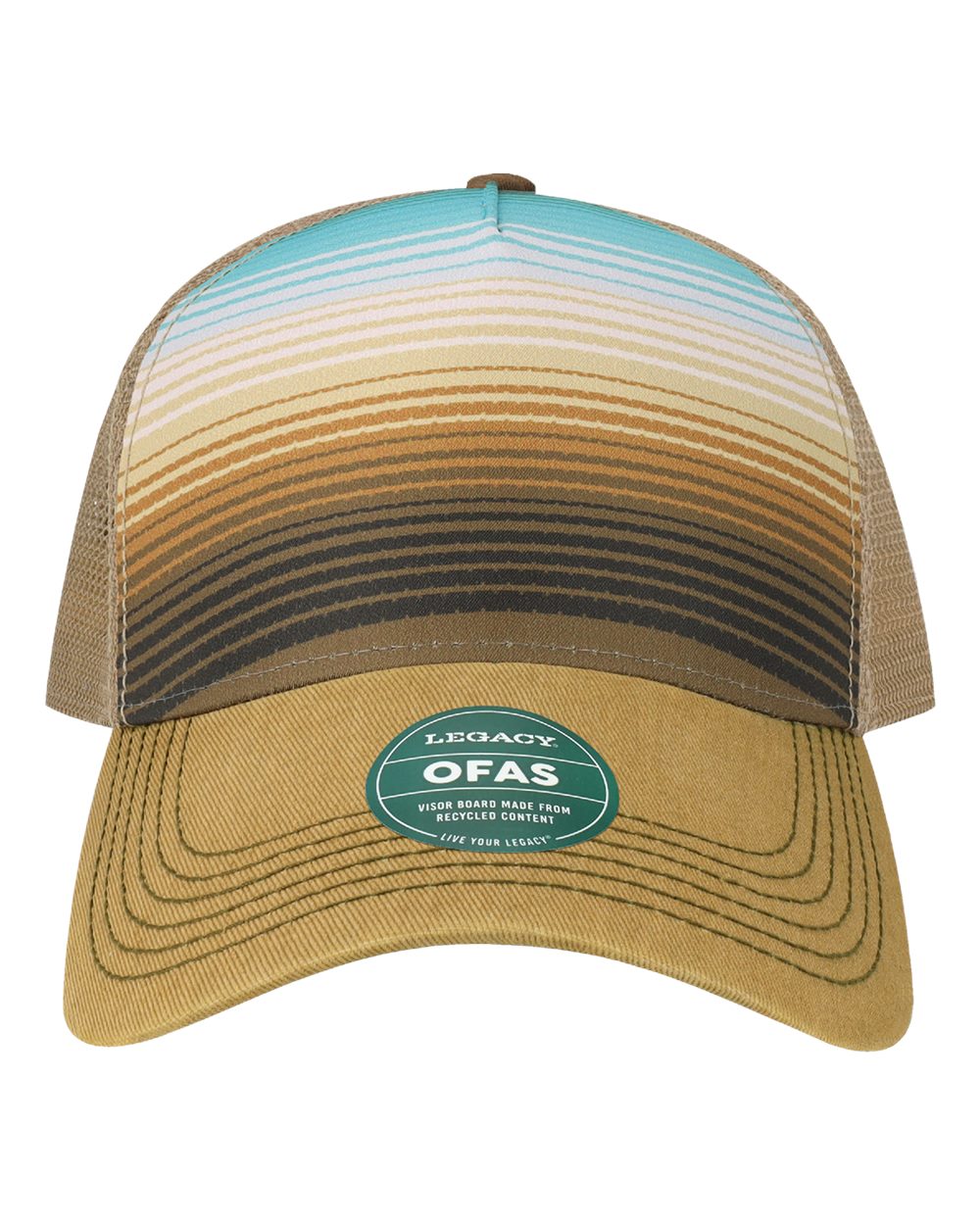 LEGACY Old Favorite Five-Panel Trucker Cap. OFAFP - Earth Stripe