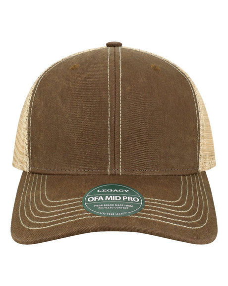 LEGACY Old Favorite Mid Pro Trucker Cap. OFMPS - Brown/ Khaki