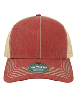 LEGACY Old Favorite Mid Pro Trucker Cap. OFMPS - Cardinal/ Khaki
