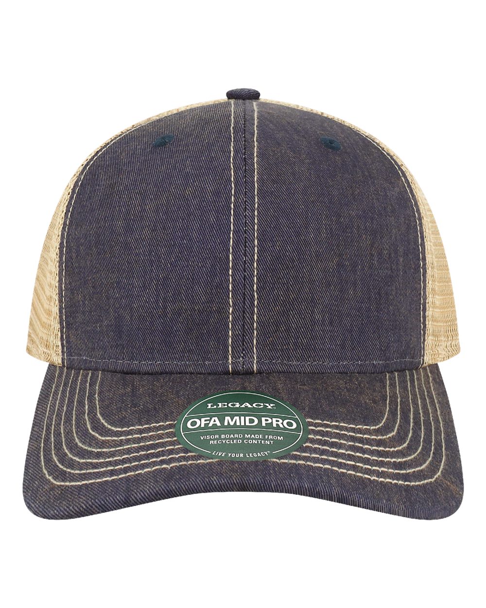 LEGACY Old Favorite Mid Pro Trucker Cap. OFMPS - Navy/ Khaki