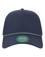 LEGACY Six-Panel Ripstop Rope Cap. RIPPER - Navy/ Crystal Blue