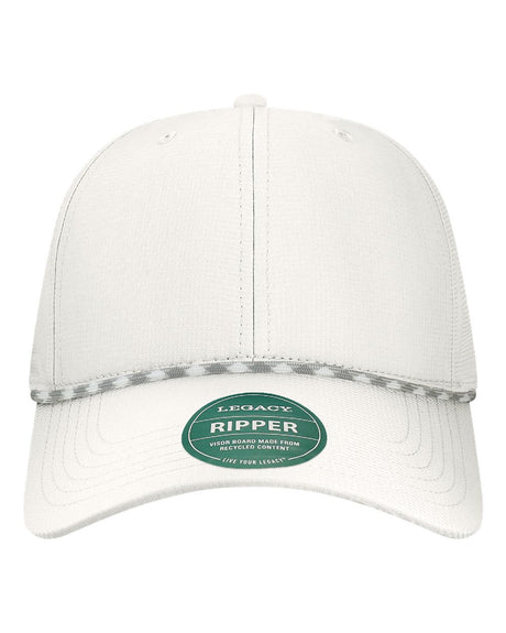 LEGACY Six-Panel Ripstop Rope Cap. RIPPER - White-Neutral/ Grey