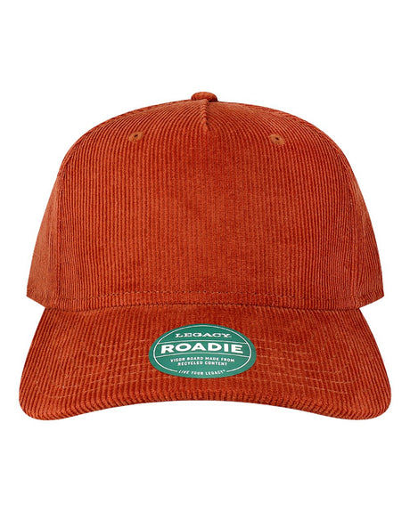 LEGACY Five-Panel Adjustable Cap. ROADIE - Rust Corduroy