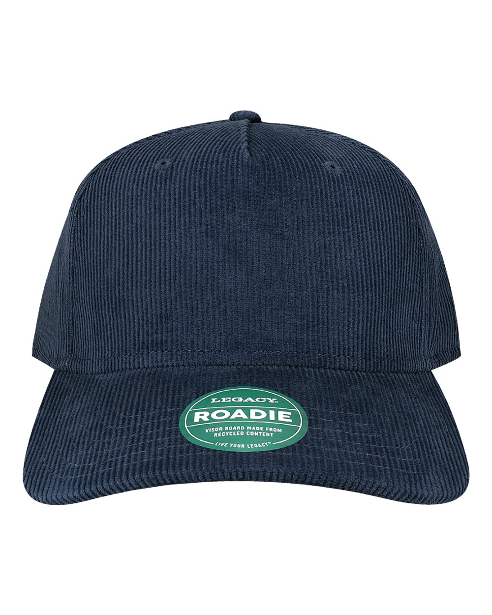 LEGACY Five-Panel Adjustable Cap. ROADIE - Midnight Blue Corduroy