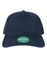 LEGACY Five-Panel Adjustable Cap. ROADIE - Midnight Blue Corduroy