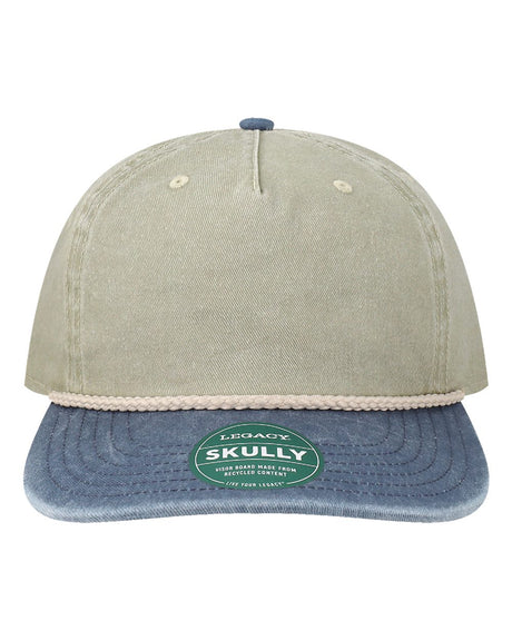 LEGACY Skully Rope Cap. SKULLY - Pebble/ Navy-Off White